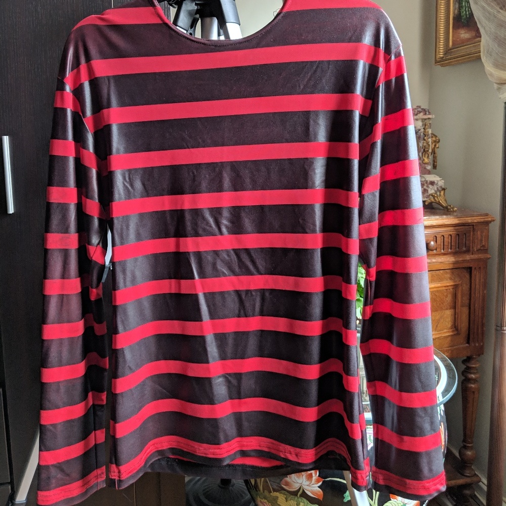 Black & Red Striped Goth Long Sleeve, Shrine